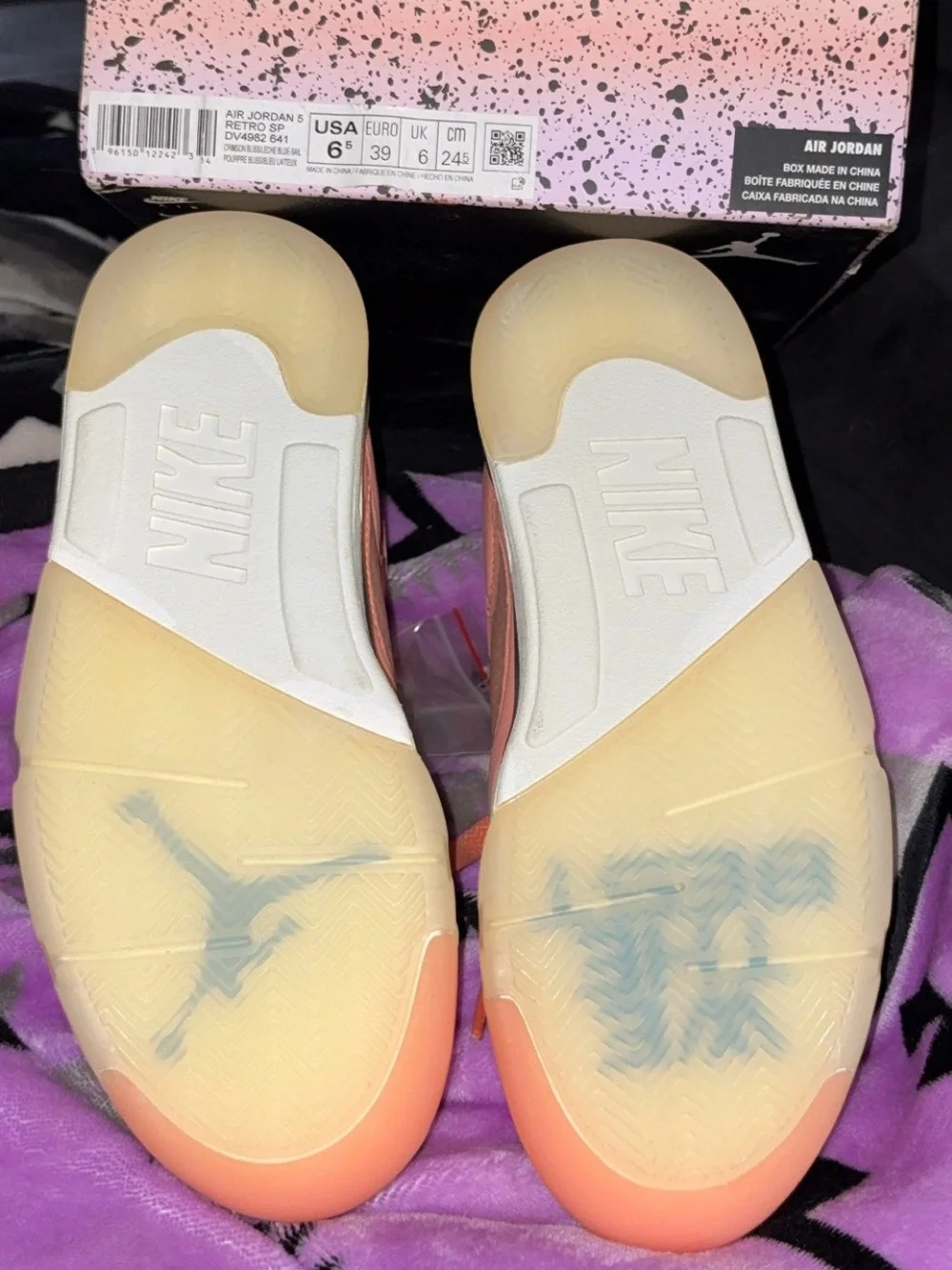 Jordan Women’s Orange Leather Retro Sneakers